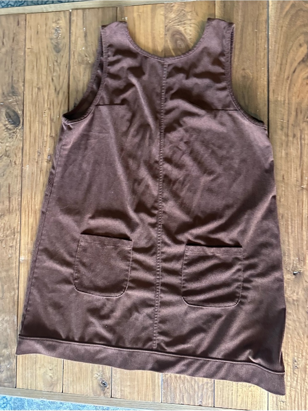 Brown Corduroy Overalls Dress
